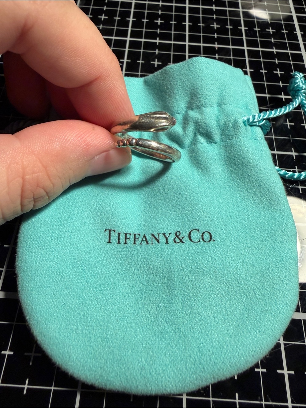 Tiffany & Co. Elsa Peretti Snake Ring Sterling Silver Size 7.5